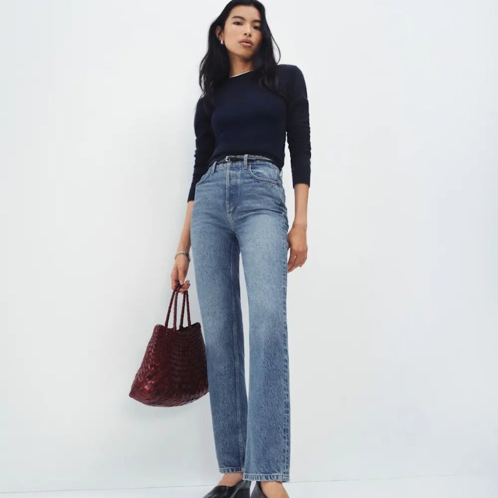Reformation Cynthia High Rise Straight Jeans Light Wash | Sz 26 | MSRP $178
